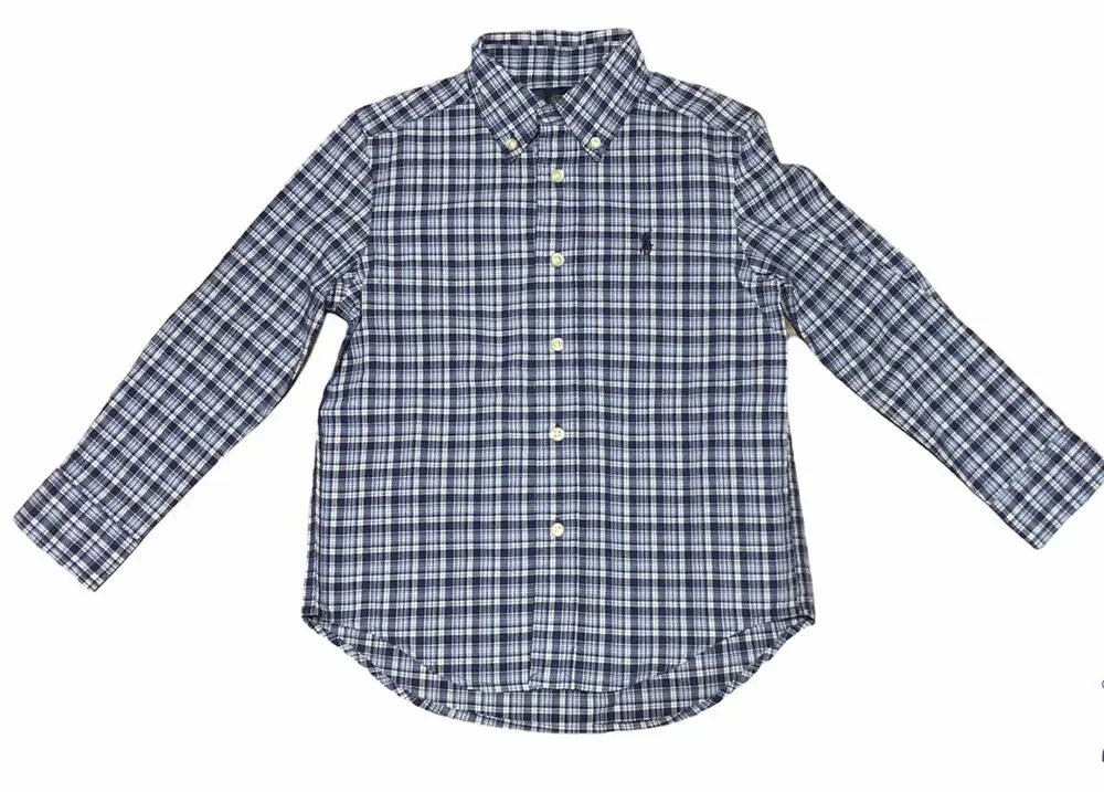 Ralph Lauren Blue Plaid Button Down Shirt size 4